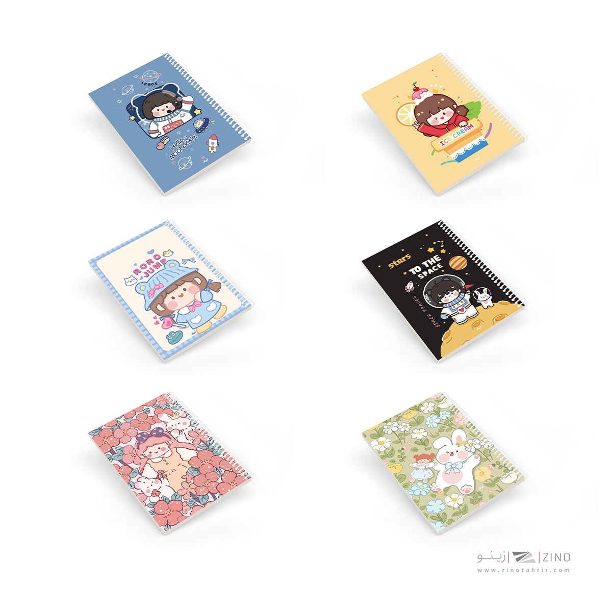 دفتر100برگ وزیری سیمی آبرنگ  کدA038