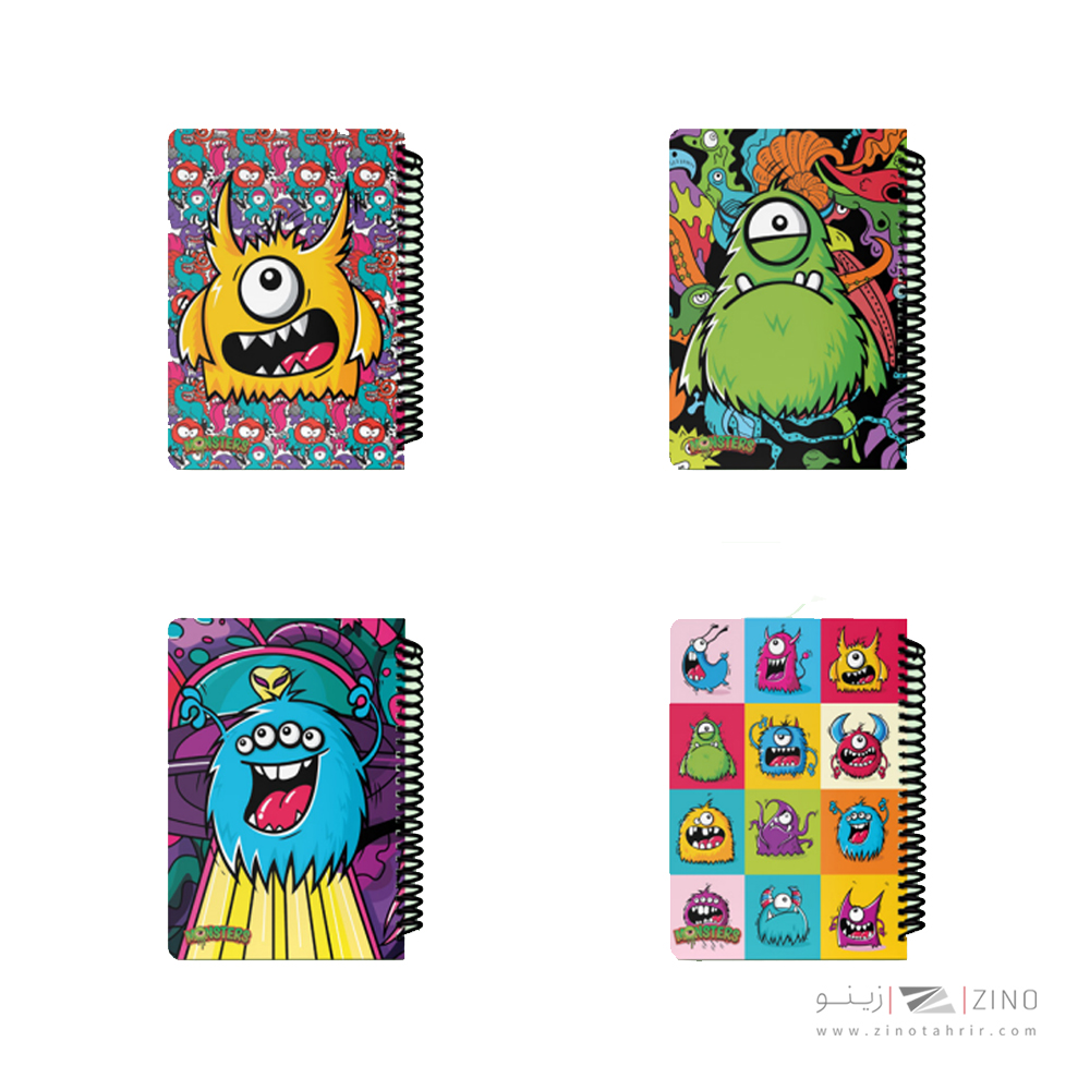 دفتر100برگ وزیری سیمی جلد سخت لانگو سری مانسترز کد840