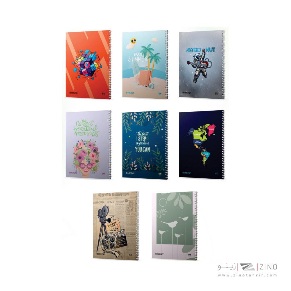 دفتر100برگ وزیری سیمی طلقی گلاسه کلاسیک میکرو کدC9/C25/G3