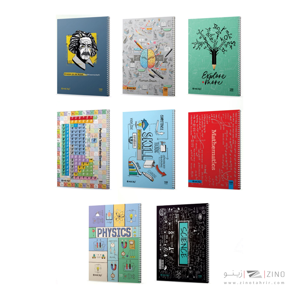 دفتر100برگ  وزیری سیمی طلقی گلاسه فرمول میکرو کدC26