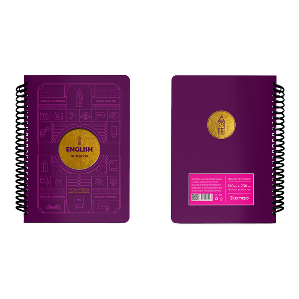 دفتر100برگ وزیری سیمی جلد سخت لانگو سری سه خرس کدCH-790