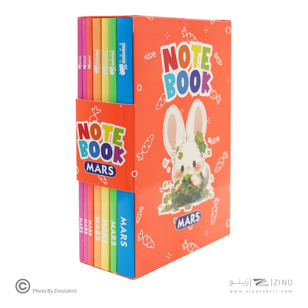 پک دفتر وزیری ته چسب جلد شومیز(1عدد188برگ3عدد52برگ3عدد88برگ)برگ سری مارس