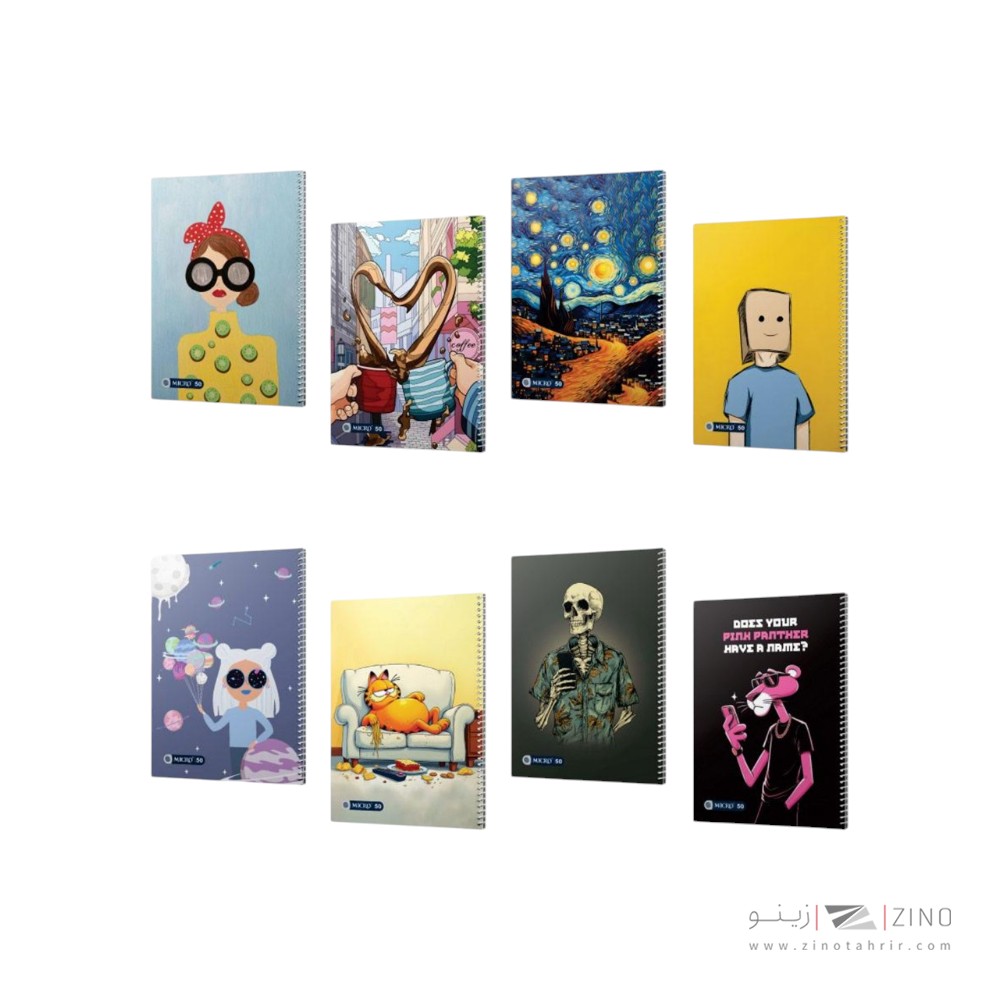 دفتر50برگ وزیری سیمی مجلد میکرو فانتزی کد c 34-42-46-48