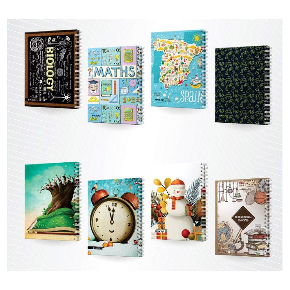 دفتر100برگ B5سیمی کشدار طرح دار میکرو