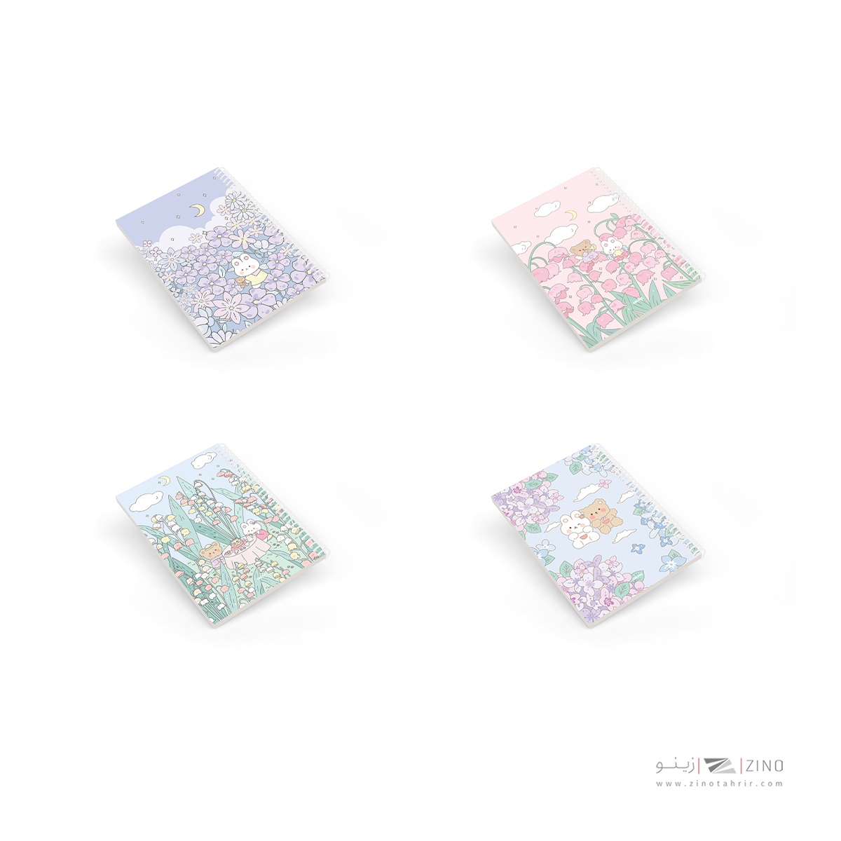 دفتر40برگ وزیری سیمی مجلد آبرنگ کدA039