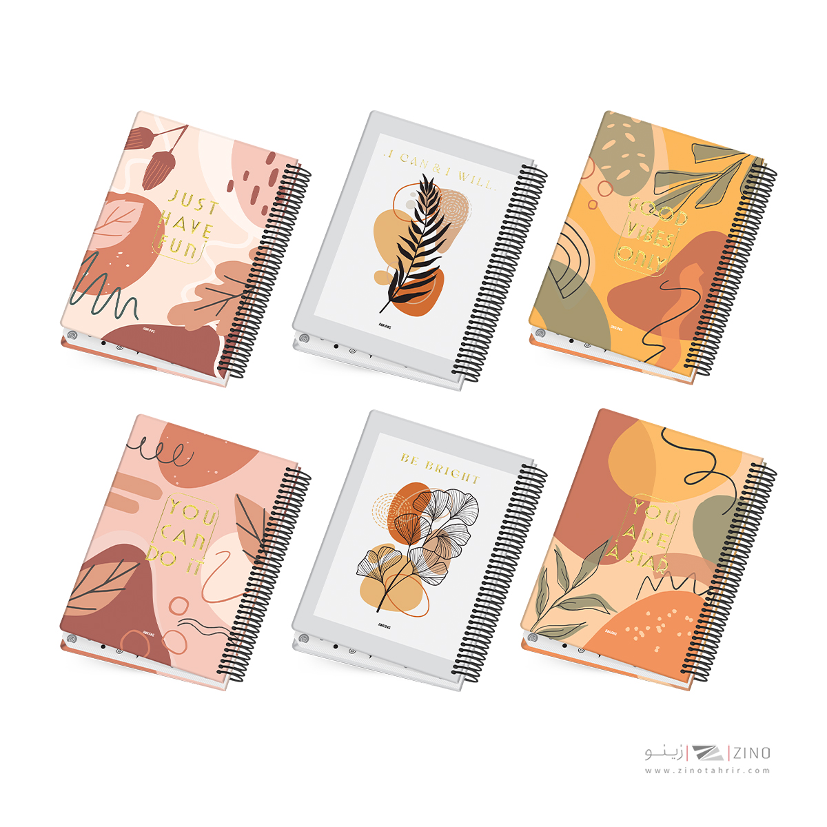 دفتر100برگ وزیری سیمی جلد سخت آبرنگ کدA053