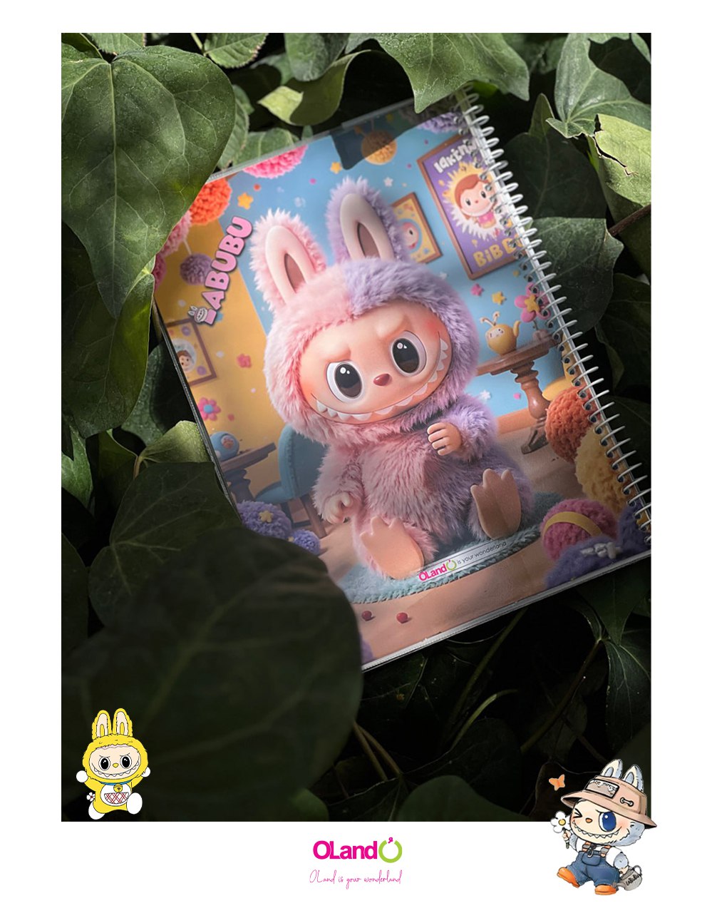 دفتر50برگ وزیری سیمی مجلد طرح لبوبو الند کدIBB-VZ-50