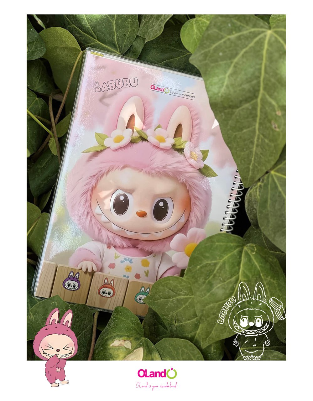 دفتر50برگ وزیری سیمی مجلد طرح لبوبو الند کدIBB-VZ-50