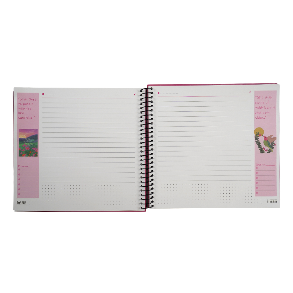 دفتر100برگ جلد سخت خشتی چهارگوش ایمان کد0504