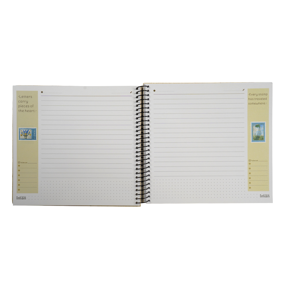 دفتر100برگ جلد سخت خشتی چهارگوش ایمان کد0504