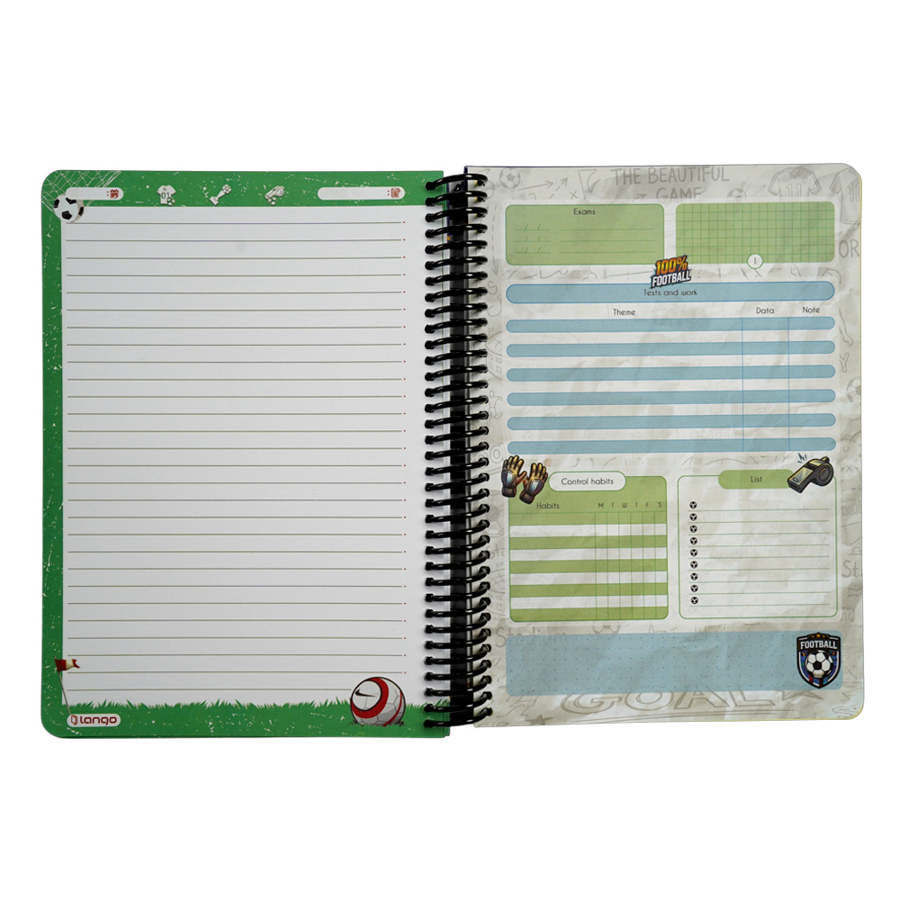 دفتر100برگ وزیری سیمی جلد سخت لانگو سری بازیکنان کدCH-2030