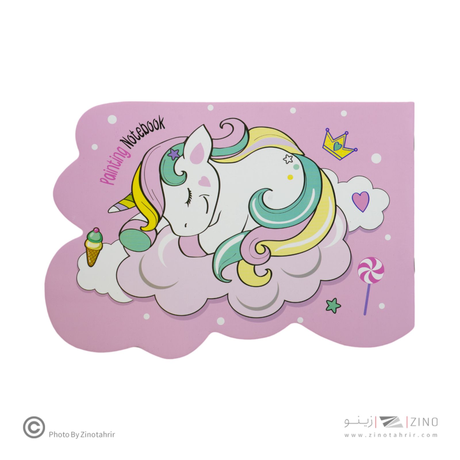 دفتر نقاشی 20 برگ افقی منگنه ای فانتزی مدل دار D10384