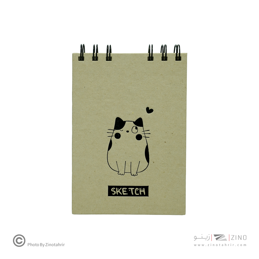 دفترطراحی50برگ سایزA6جلد سخت سیم از بالا اسکچ میو برگ