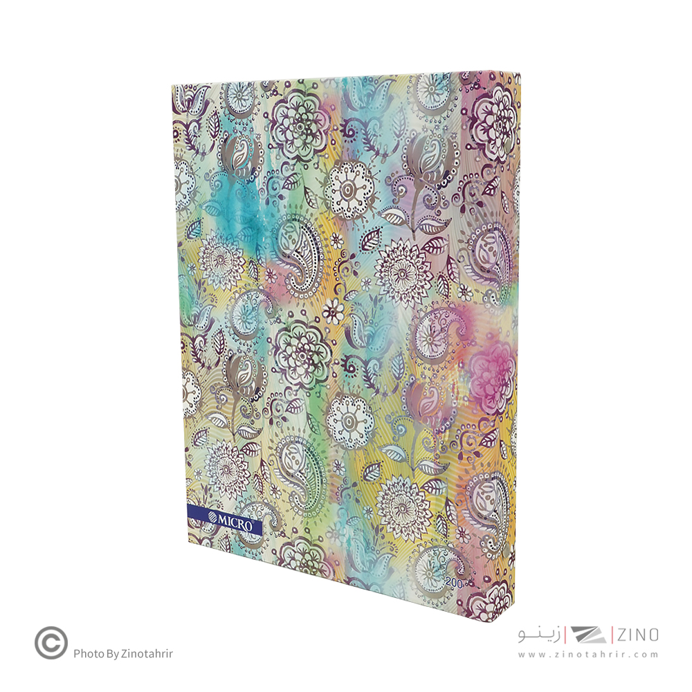 دفترکلاسوری 26حلقه 200برگ قفل فلزجلدسخت میکرو طرح جور