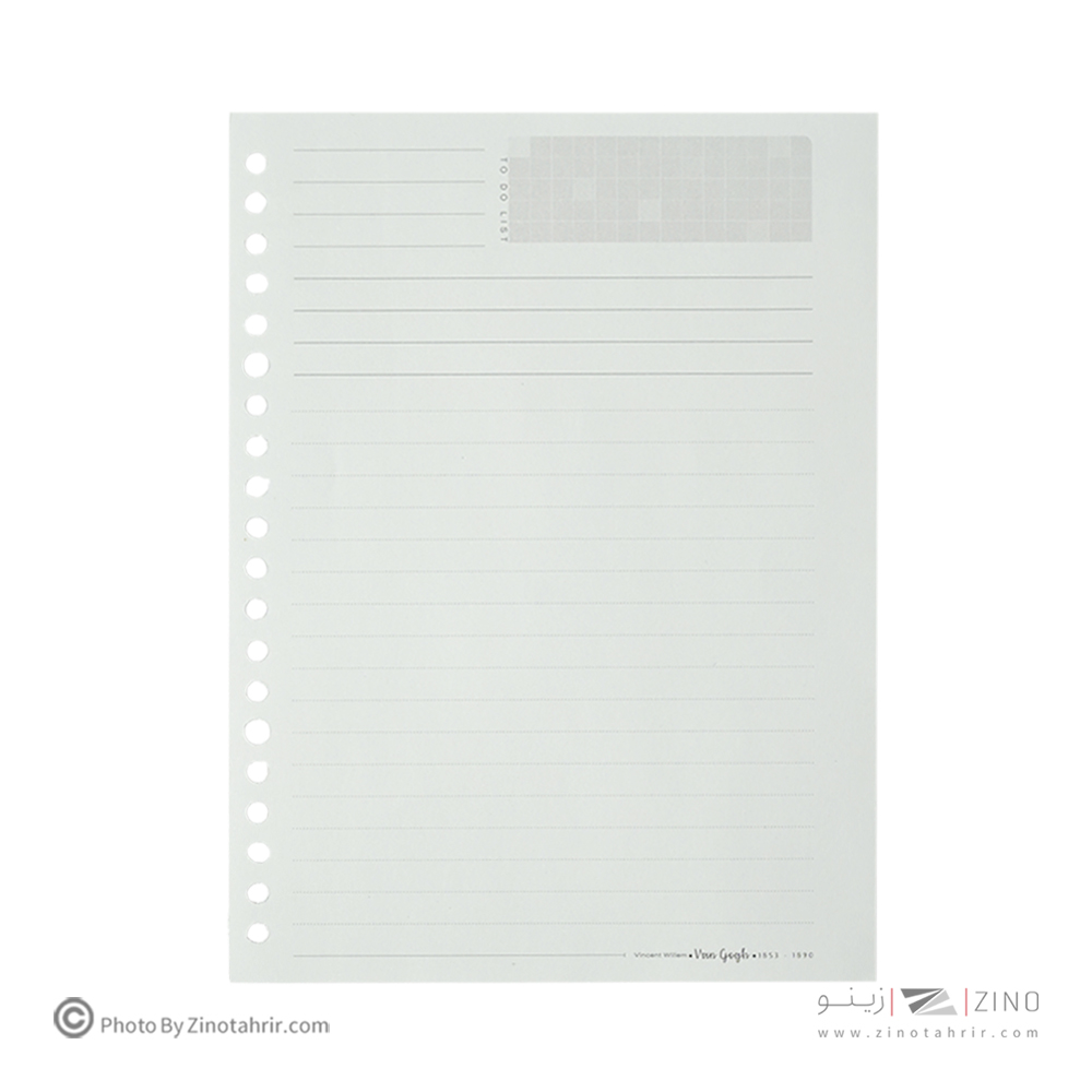 یدک دفترکلاسوری20حلقه100برگ کاغذ100گرم برگ سری ونگوگ کد74414