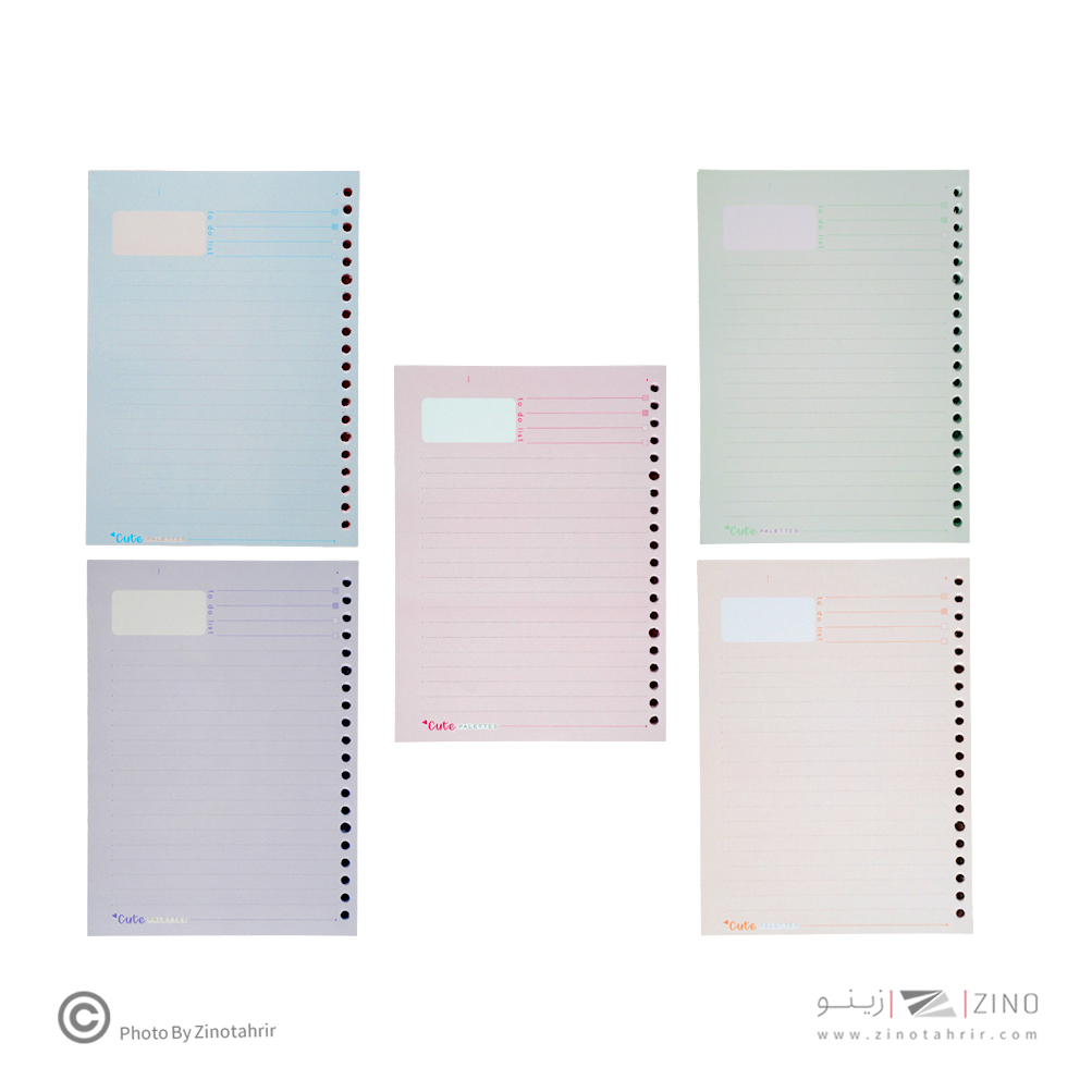 یدک دفتر کلاسوری 20حلقه خطدار برگ سری کیوت پالت کد74415