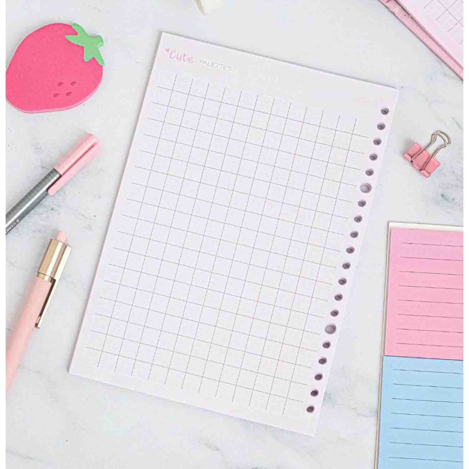 یدک دفتر کلاسوری 20حلقه شطرنجی برگ سری کیوت پالت کد74415