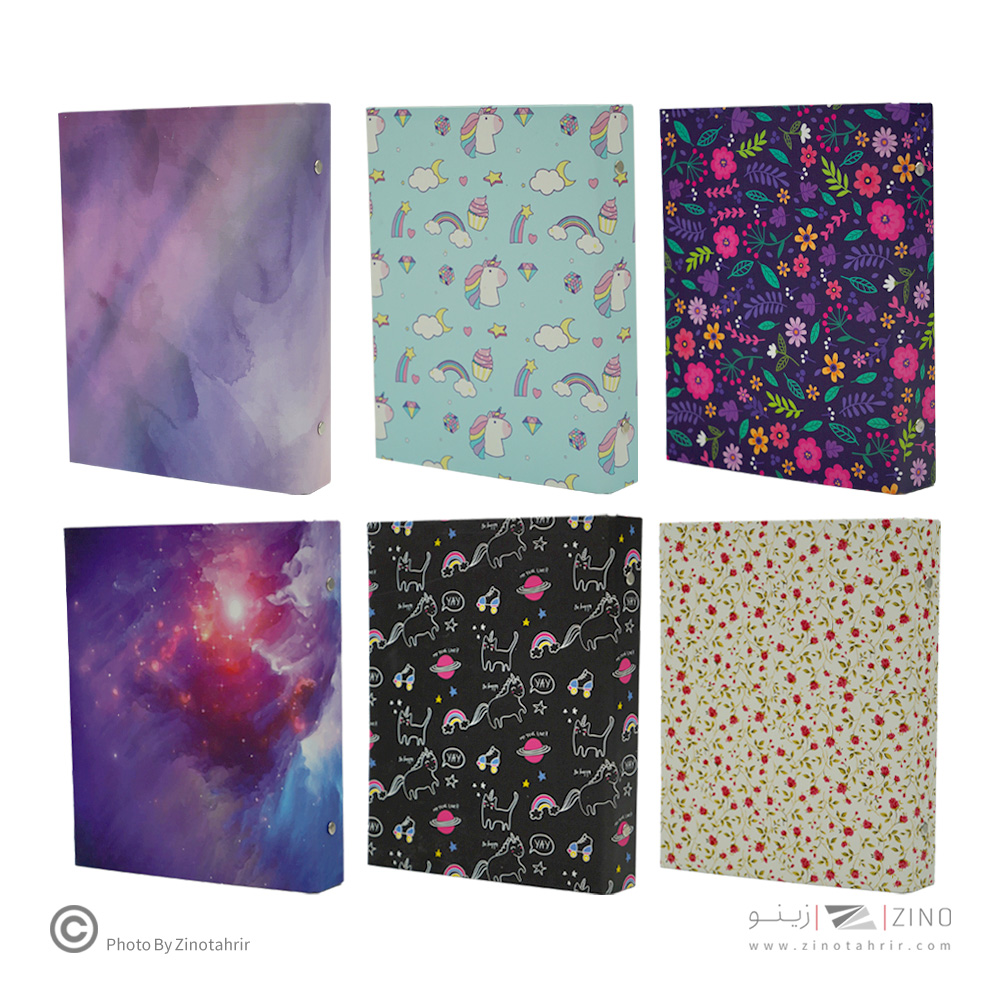 دفترکلاسوری 26حلقه 100برگ قفل فلزجلدسخت برگ سری راندو کد71309