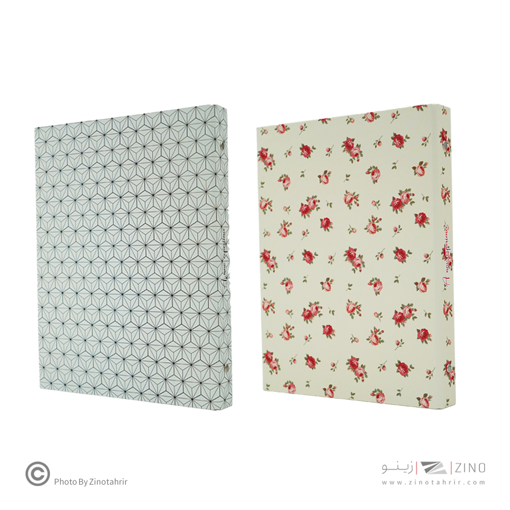 دفترکلاسوری 26حلقه 100برگ قفل فلزجلدسخت برگ سری راندو کد71309