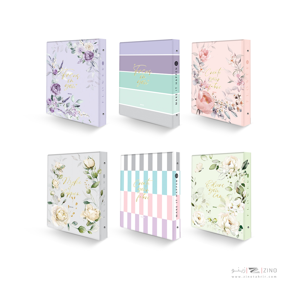 دفترکلاسوری20حلقه100برگ قفل فلز آبرنگ کدA051