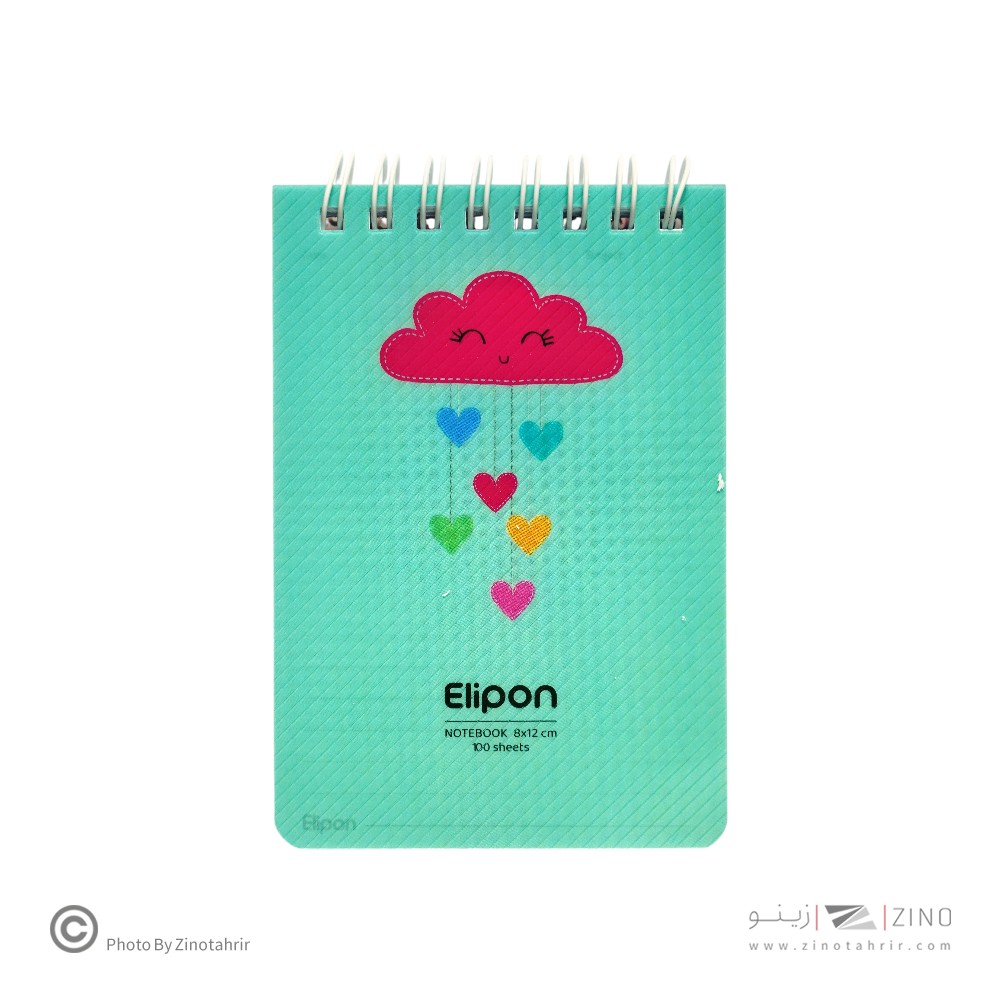 دفتریادداشت 100برگ 80*120سیمی جلدطلق فانتزی الیپون کد265کارتن120عددی
