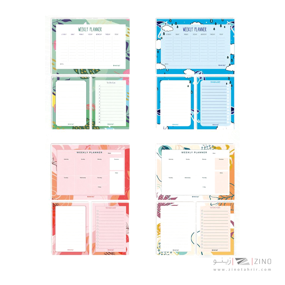 دفتریادداشت ست کاورلس هفتگی میکرو کدJ51