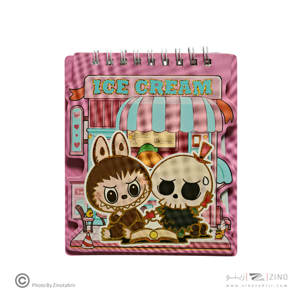 دفتریادداشت فانتزی(طرح لبوبو) همراه با استیکر کد001 یاکدXAC-003