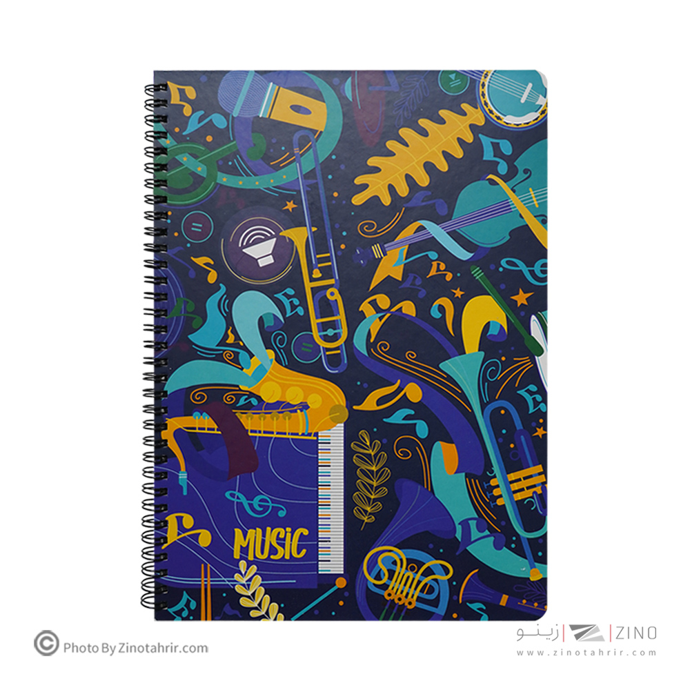 دفترنت50برگ280*200جلدسخت فنردوبل ازبغل لانگو