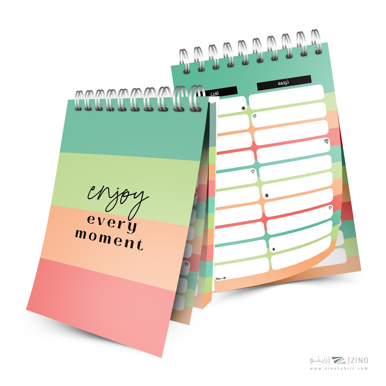 پلنر100برگA6سیمی10*14آبرنگ سری زبان