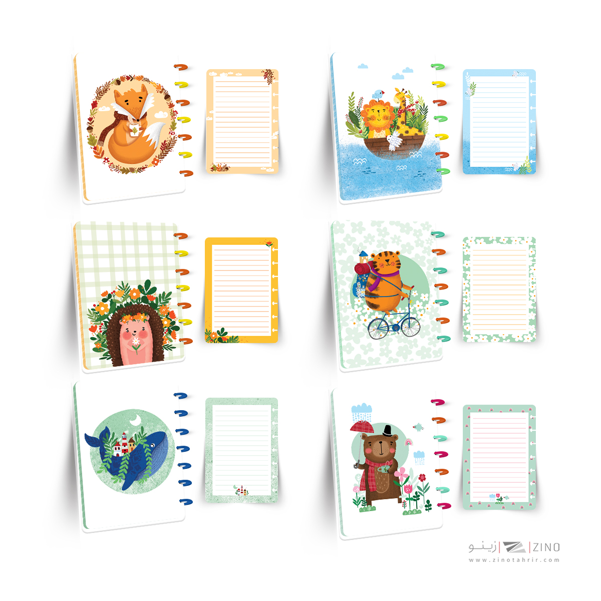 پلنر100برگ20*14جلدمجلد دکمه ای آبرنگ سری هپی