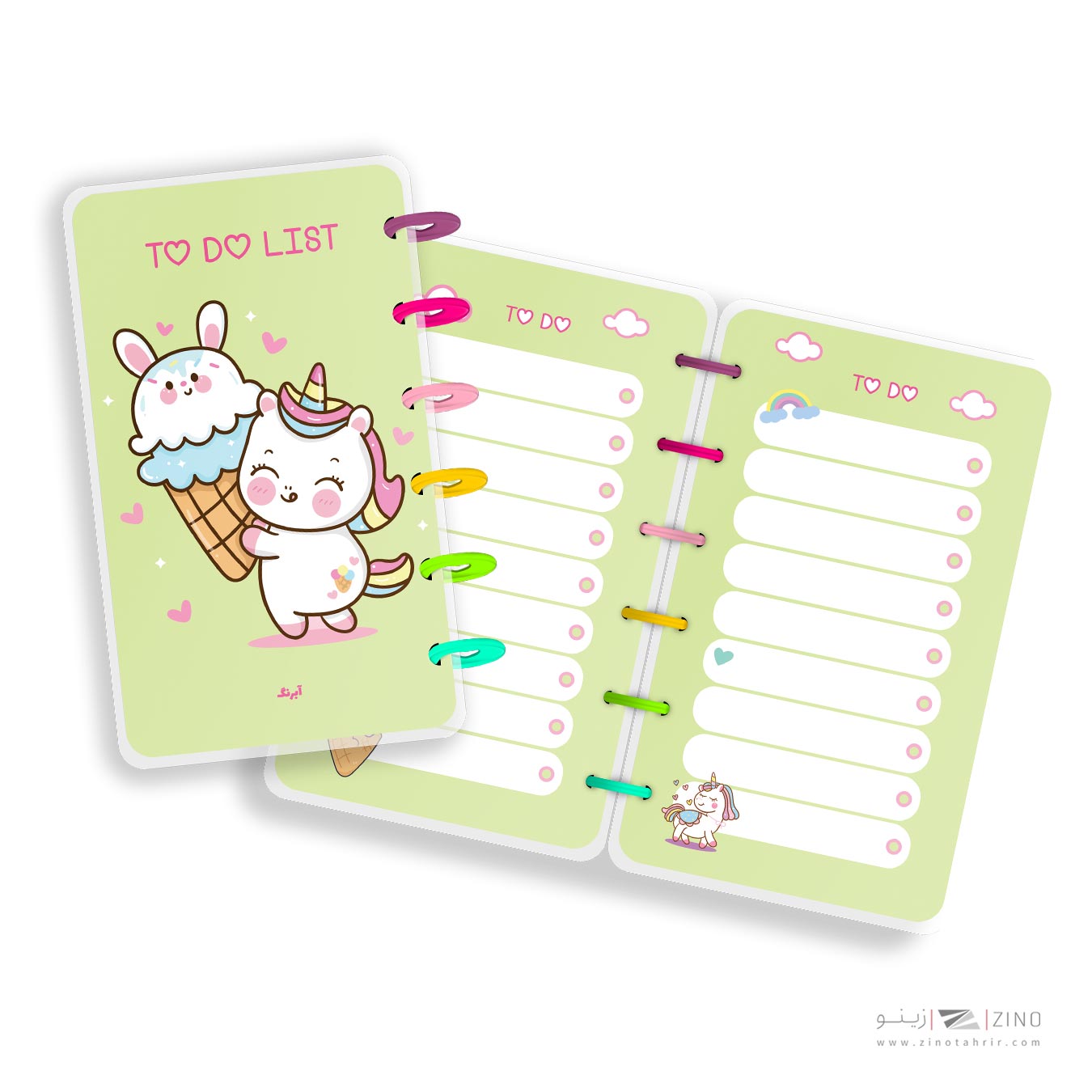 تودولیست100برگ10*17دکمه ای آبرنگ سری یونی کورن