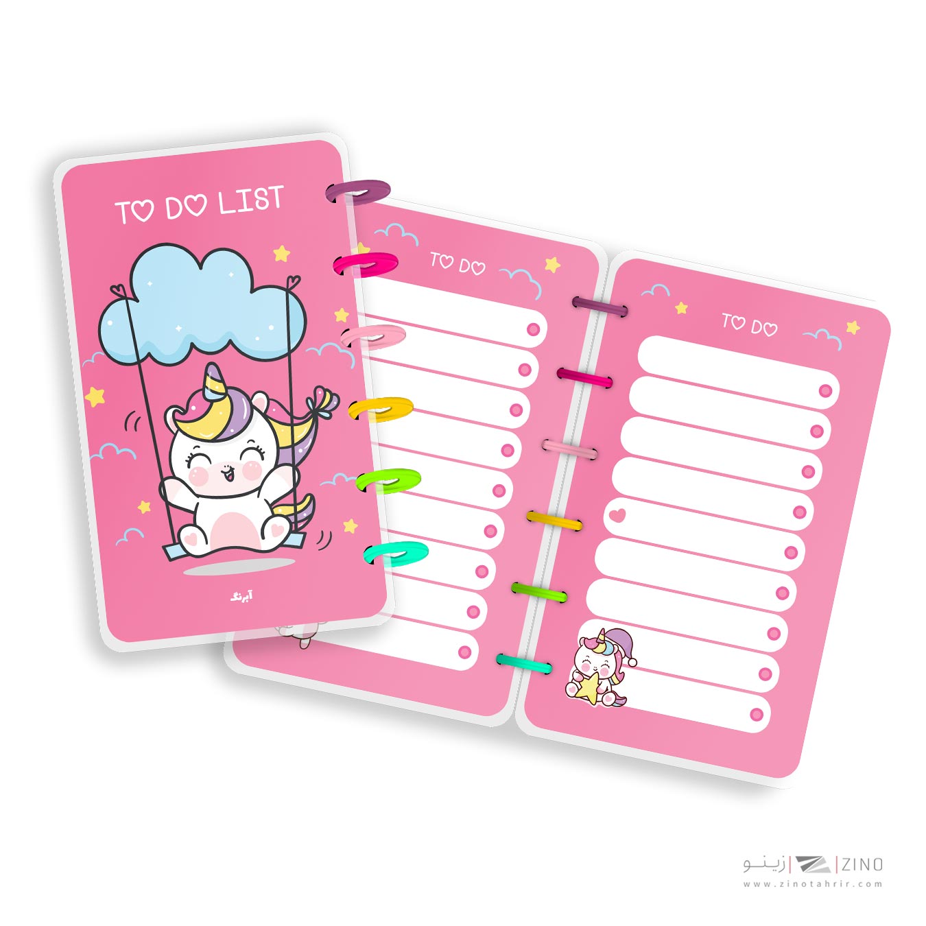 تودولیست100برگ10*17دکمه ای آبرنگ سری یونی کورن