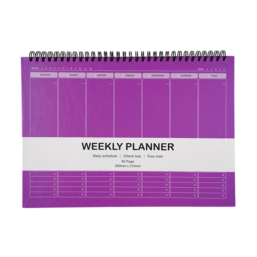 پلنر60برگ رحلی 290*210فنر دوبل از بالا همیشه سریWEEKLY PLANNER