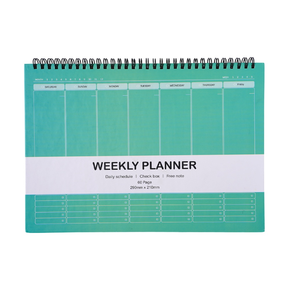 پلنر60برگ رحلی 290*210فنر دوبل از بالا همیشه سریWEEKLY PLANNER