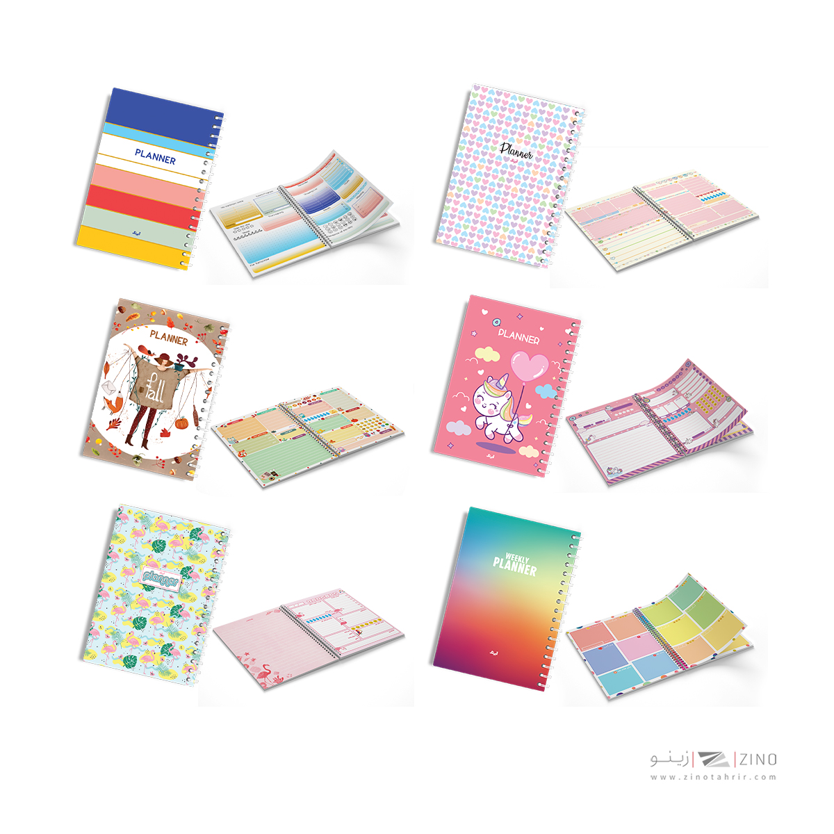 پلنر80برگA5 روزانه و هفتگی20*14 سیمی آبرنگ کدA019