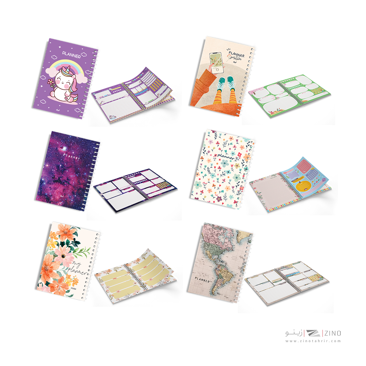 پلنر80برگA5 روزانه و هفتگی20*14 سیمی آبرنگ کدA019