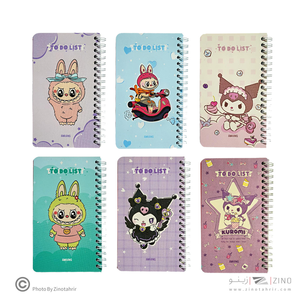 تودولیست100برگ17*10سیم از بغل فانتزی(طرح کرومی) آبرنگ کدA035