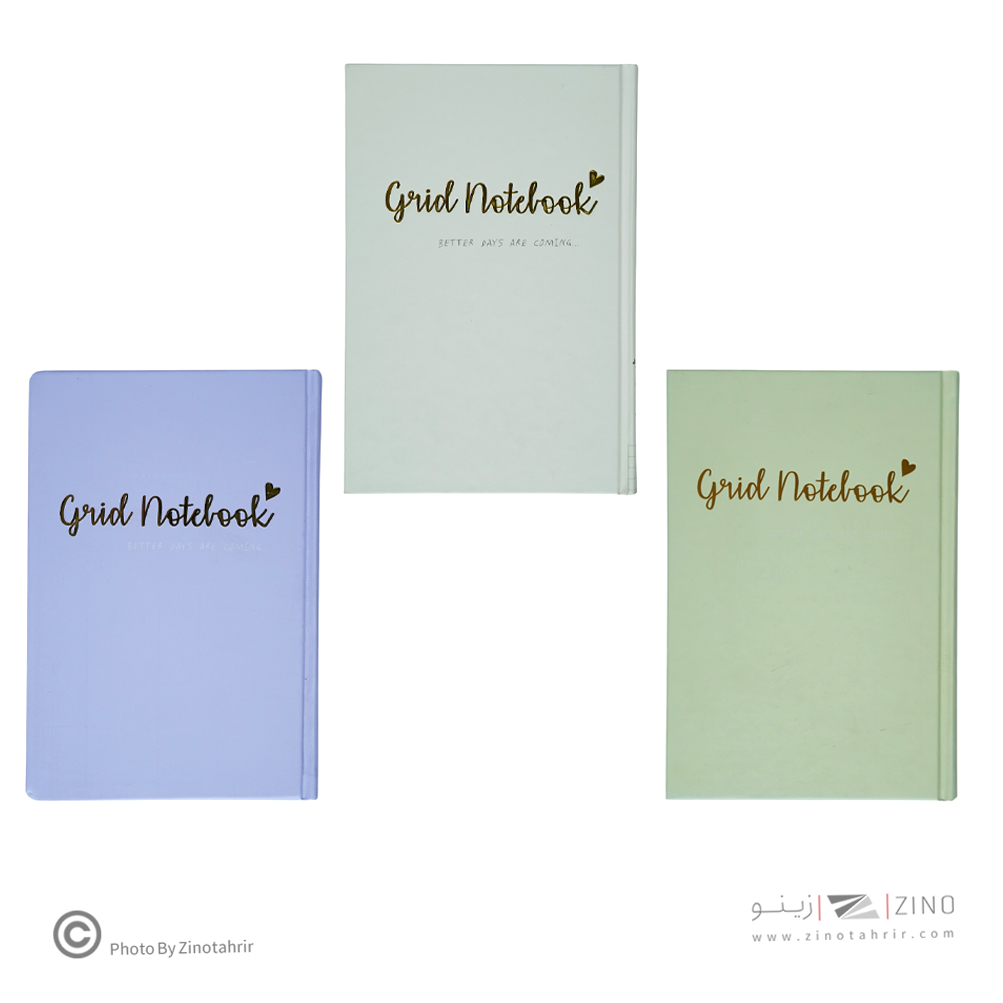 دفتر100برگ شطرنجی A5 ته دوخت جلد سخت طلاکوب/نقره برگ سری کیوت پالت  کد70501