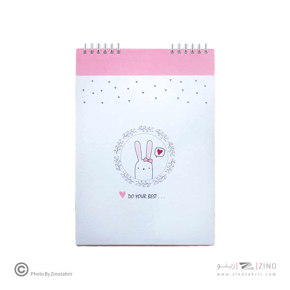 دفتر25برگی B5سایز175*250 کاغذسفیدآبرنگی خرگوشی برگ سری بانی استایل  کد70801