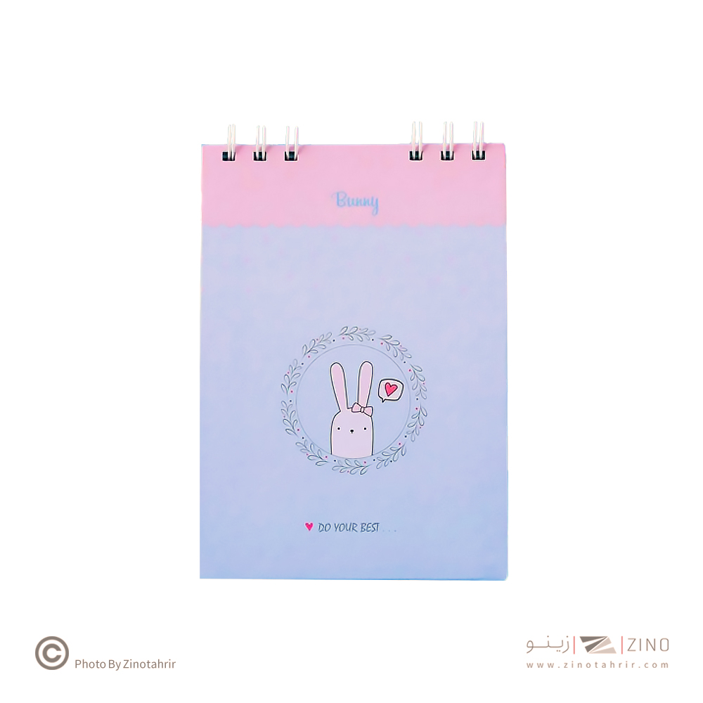 دفتر25برگی B6سایز125*175 کاغذرنگی ابرنگی خرگوشی برگ سری بانی استایل کد70853