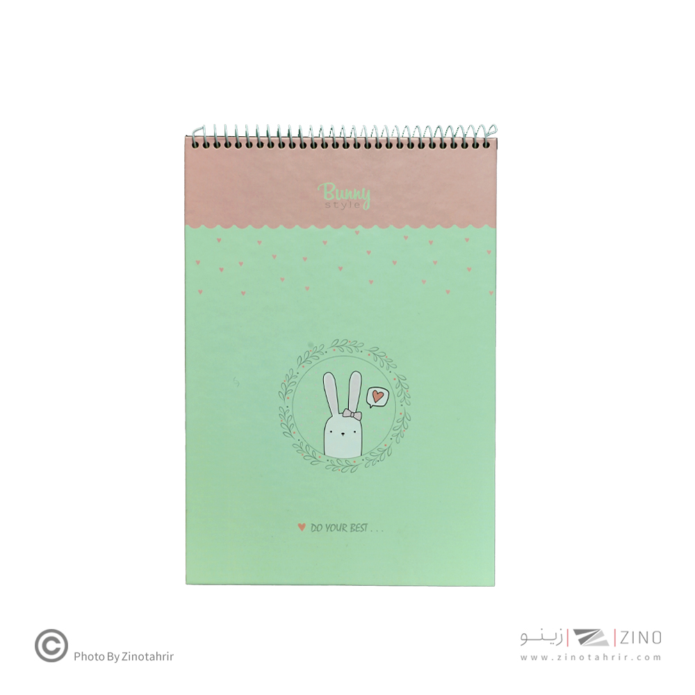 دفتر25برگی B5سایز175*250 کاغذرنگی آبرنگی خرگوشی برگ سری بانی استایل کد70803