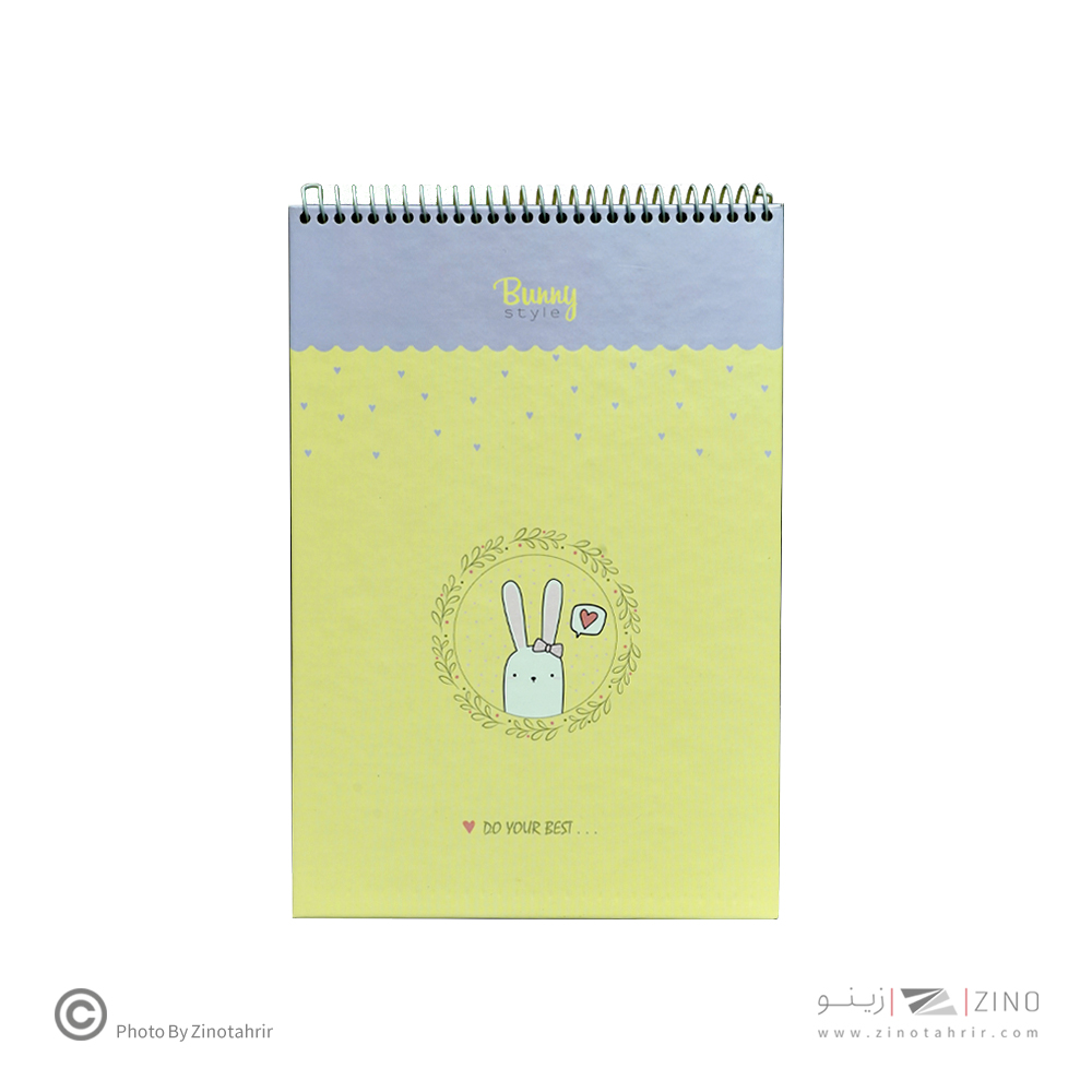 دفتر25برگی B5سایز175*250 کاغذرنگی آبرنگی خرگوشی برگ سری بانی استایل کد70803