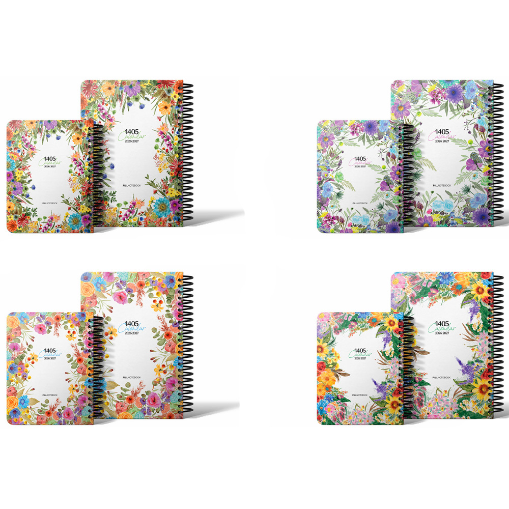 سررسید نیم وزیری جلد سخت سیمی پیل سری فلاور سال1405