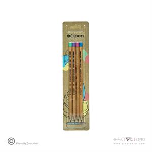 مداد مشکی بلیستری4عددی(شش گوش سری وودی) الیپون کد8110202