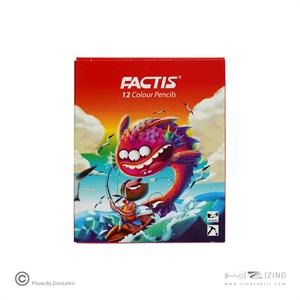 مدادرنگی12رنگ (شش گوش) جعبه مقوایی کوتاه فکتیس