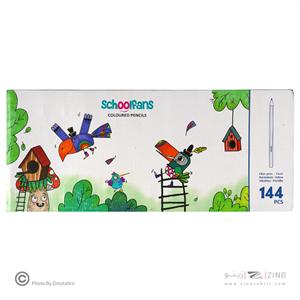 مدادرنگی12رنگ جعبه مقوایی (بسته144عددی) اسکول فنز کد92453