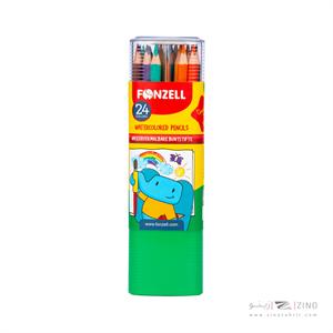 مدادرنگی24رنگ آبرنگی همراه با قلمو قوطی سه گوش طلقی فونزل کد685067/685069