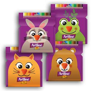 مدادرنگی24رنگ جعبه مقوایی آرت لاین کدECP24-P/IL