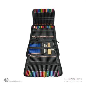 ست طراحی همراه با مداد رنگی 145تکه (کیف برزنتی دار)