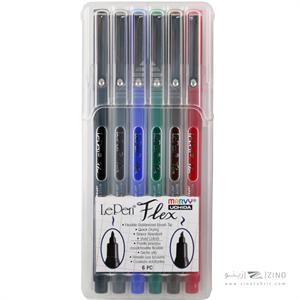 روان نویس  نوک نمدی 6رنگ قلم موی Flex یوشیداکد4800-6A